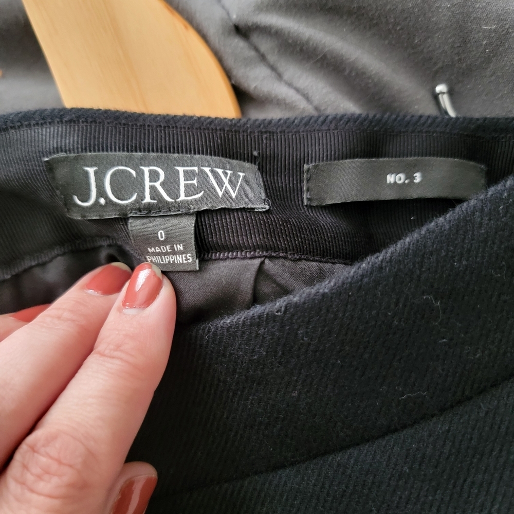 J. Crew Elegant Wool Black Pencil Skirt - Picture 2 of 8